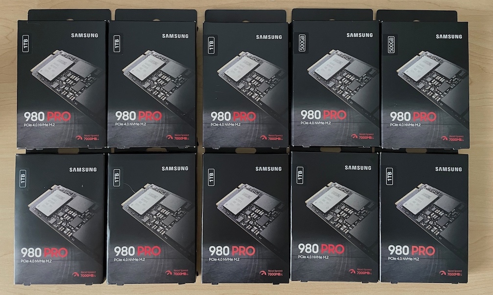 10 Samsung 980 Pro SSDs